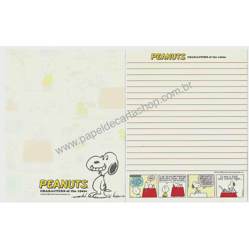 Kit 2 Papéis de Carta Peanuts Characters of the 1960's Vivitix Hmk