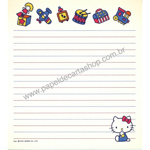 Ano 1976. Papel de Carta Hello Kitty Vintage Happy Days Sanrio