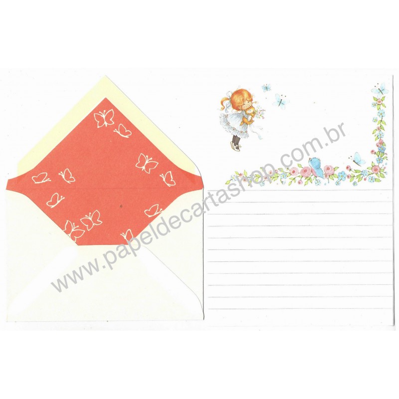 Conjunto de Papel de Carta Antigo Importado Ruth Morehead