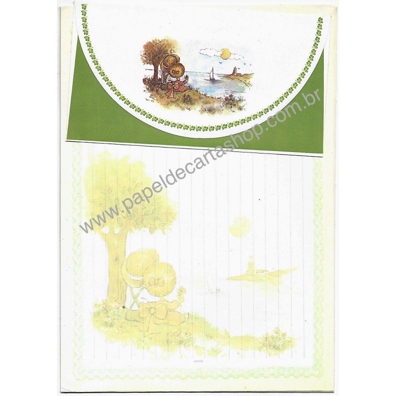 Conjunto de Papel de Carta Importado Couple Midori japão