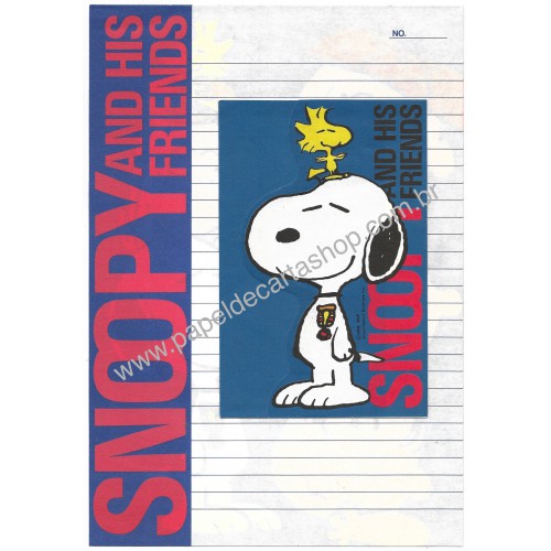 Conjunto de Papel de Snoopy Medal Vintage Peanuts Hallmark