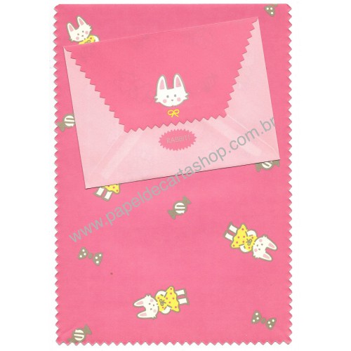 Ano 1979. Conjunto de Papel de Carta Puppie Luv CAM Vintage Sanrio