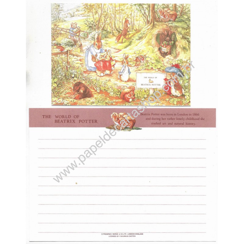 Conjunto de Papel de Carta Importado The World of Beatrix Potter CRS