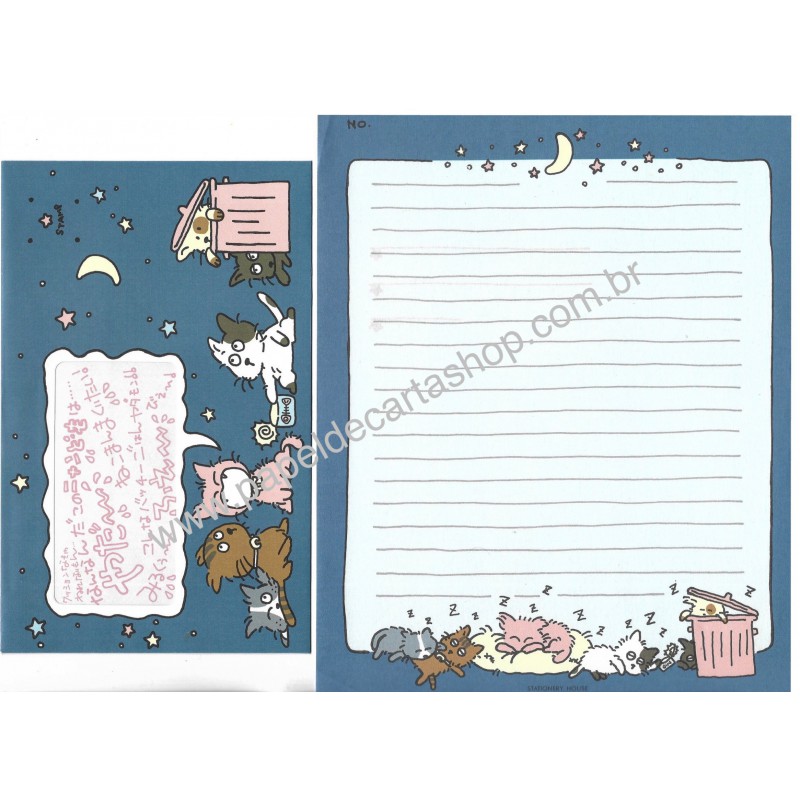 Conjunto de Papel de Carta Antigo Vintage Mew Stationery House japan