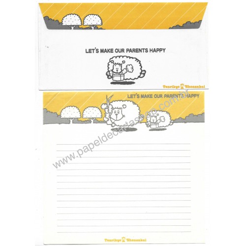 Conjunto de Papel de Carta Vintage Parents Happy Japan