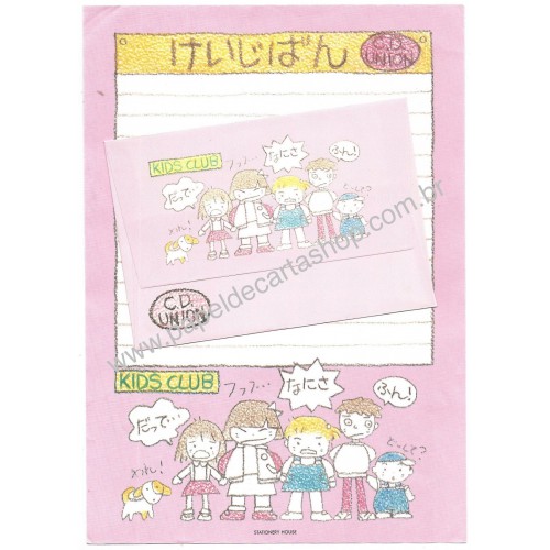 Conjunto de Papel de Carta Antigo Kids Club CRS Stationery House Japan