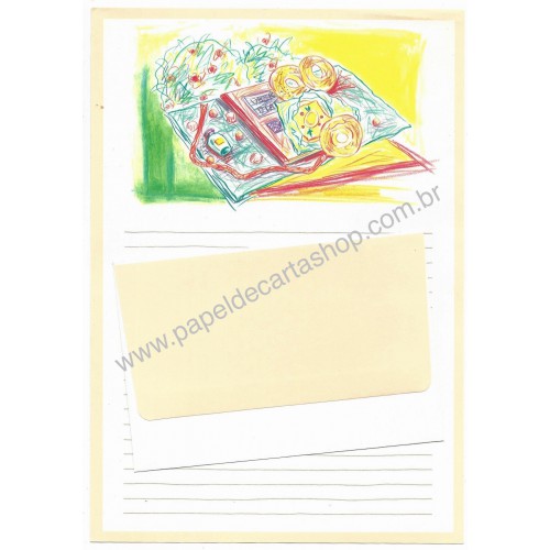 Conjunto de Papel de Carta Antigo Donut Japan