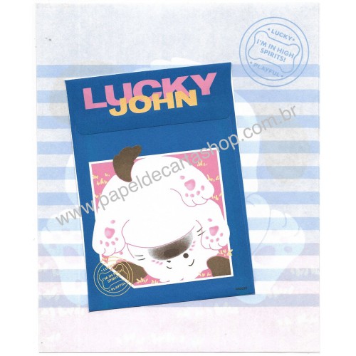 Conjunto de Papel de Carta Vintage Lucky John MIDORI JAPAN