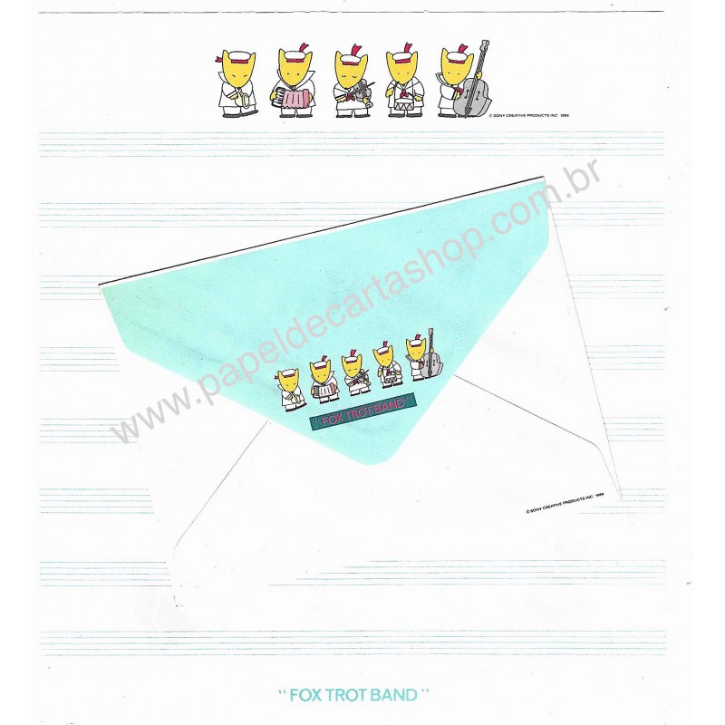 Ano 1984. Conjunto de Papel de Carta Marine Scouts Fox Trot Band SONY