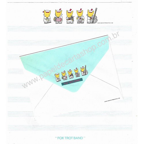 Ano 1984. Conjunto de Papel de Carta Marine Scouts Fox Trot Band SONY