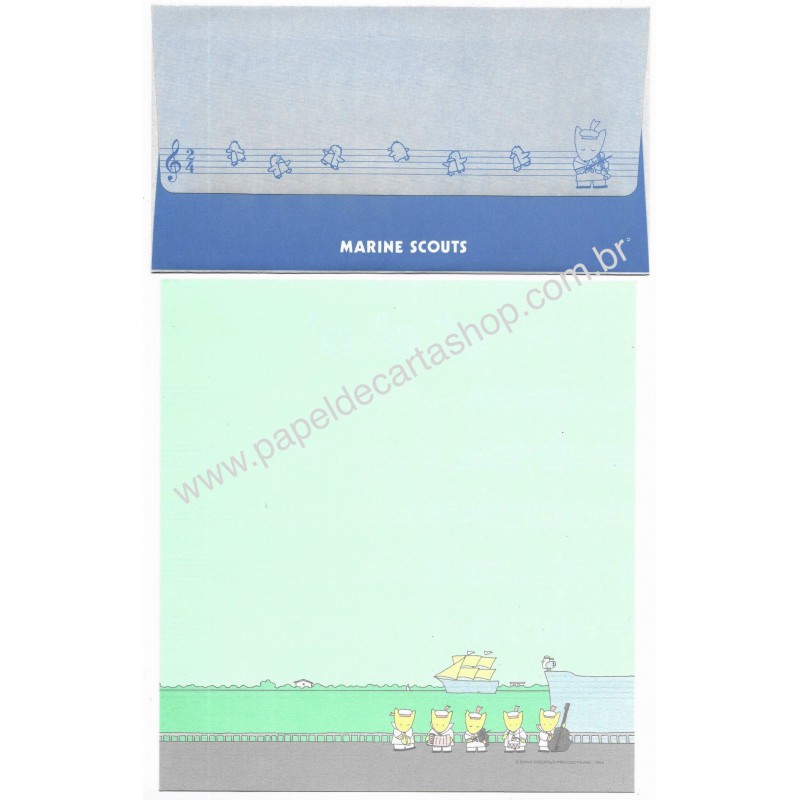 Ano 1984. Conjunto de Papel de Carta Marine Scouts SONY