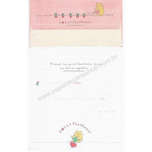 Ano 1985. Conjunto de Papel de Carta Sweet Fluffiness SONY