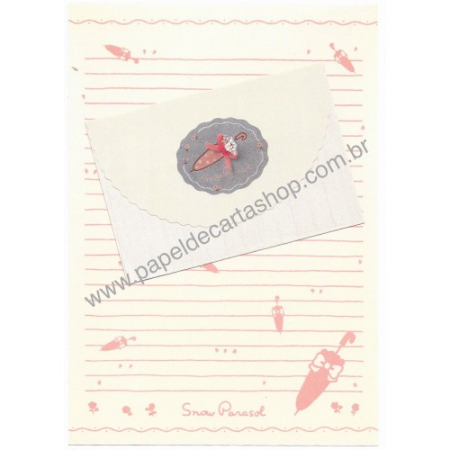 Conjunto de Papel de Carta Antigo Snow Parasol YÜKARI Japan