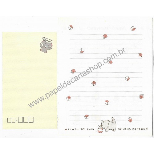 Conjunto de Papel de Carta Antigo (Vintage) NEKO NEKO KONEKO CRE Gakken