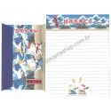 Ano 2003. Conjunto de Papel de Carta Gotōchi Kitty Tsugaru Shamisen Sanrio