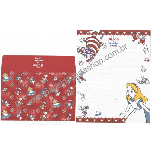 Kit 2 Conjuntos de Papel de Carta Disney Alice Japan