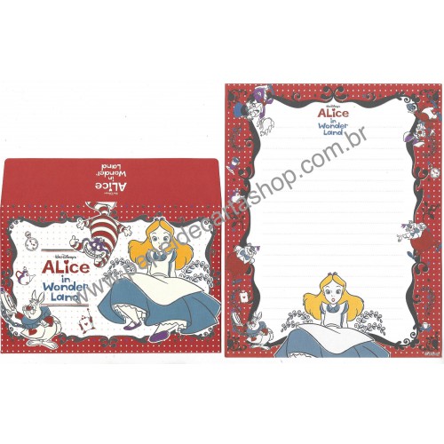 Kit 2 Conjuntos de Papel de Carta Disney Alice Japan