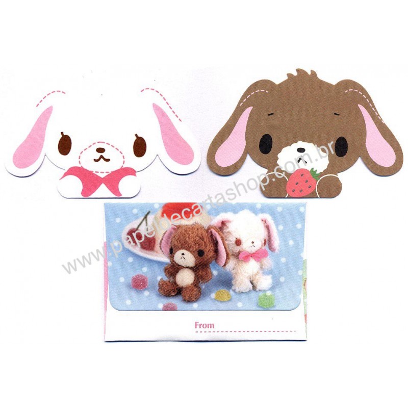 Ano 2006. Conjunto de Mini-Papel de Carta Sugarbunnies Sanrio