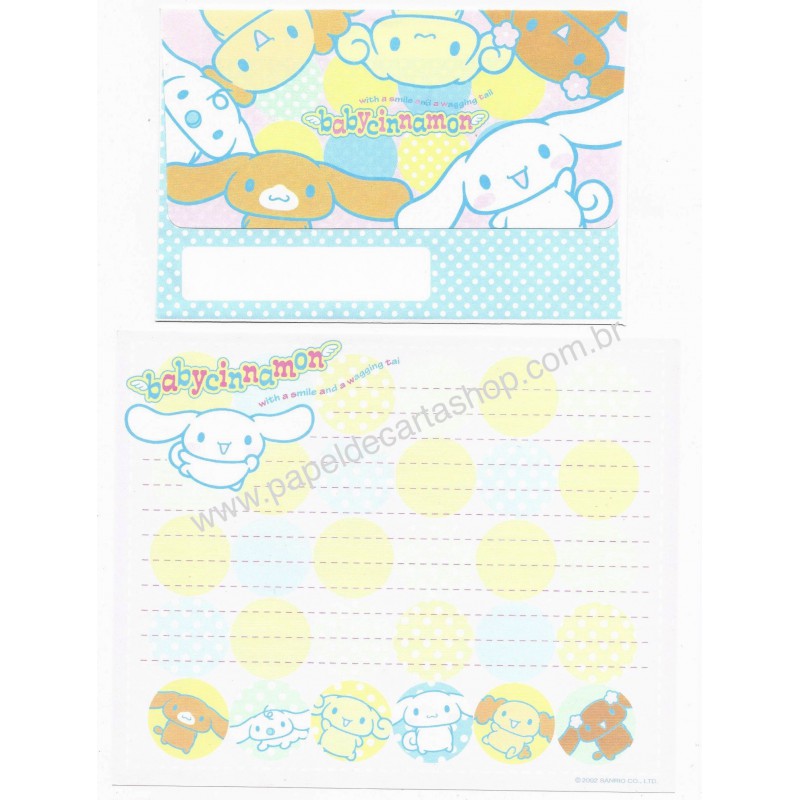 Ano 2002. Conjunto de Papel de Carta Baby Cinnamon Balls Sanrio