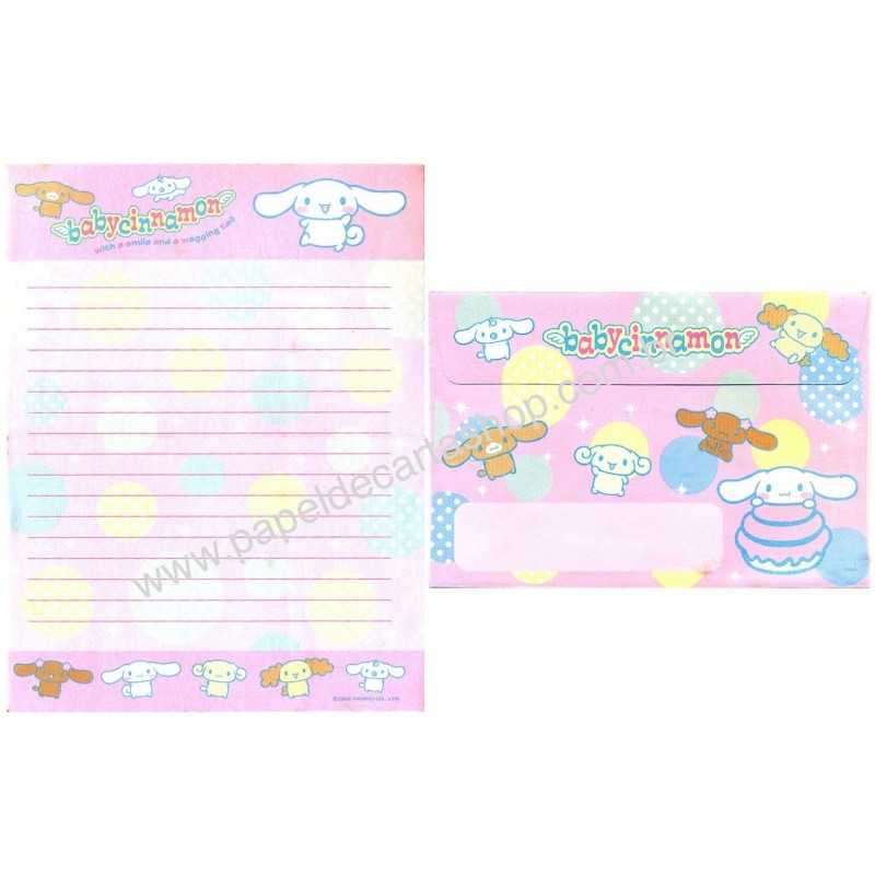 Ano 2002. Conjunto de Papel de Carta Baby Cinnamon CRS Sanrio