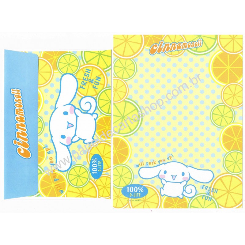 Ano 2004 Conjunto Papel de Carta Cinnamoroll 17 Edição Especial Sanrio