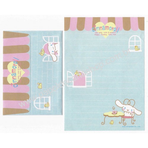 Ano 2004. Conjunto de Papel de Carta Cinnamoroll Cafe VD P Sanrio