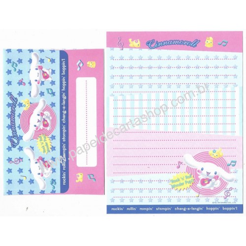 Ano 2005. Conjunto de Papel de Carta Cinnamoroll Wonder Pup Sanrio