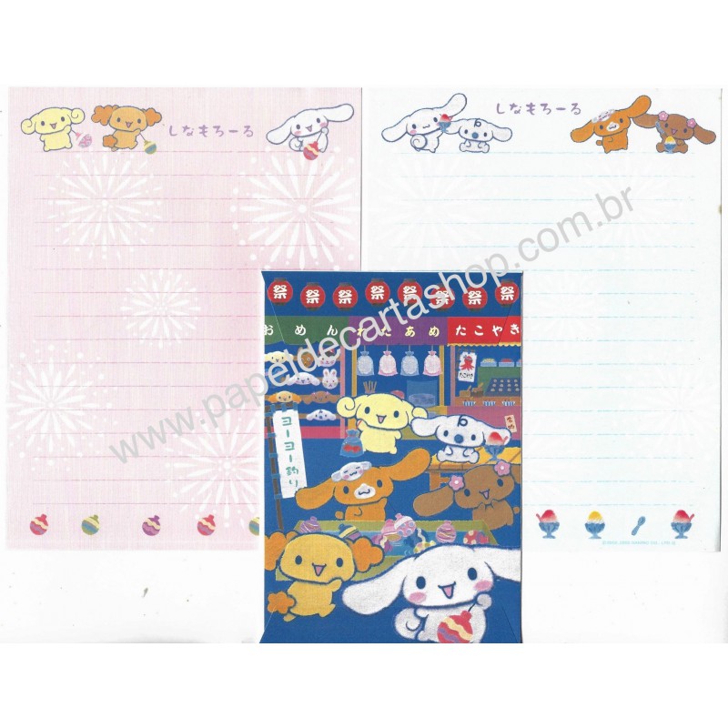 Ano 2006. Conjunto de Papel de Carta Cinnamoroll JAPAN Sanrio