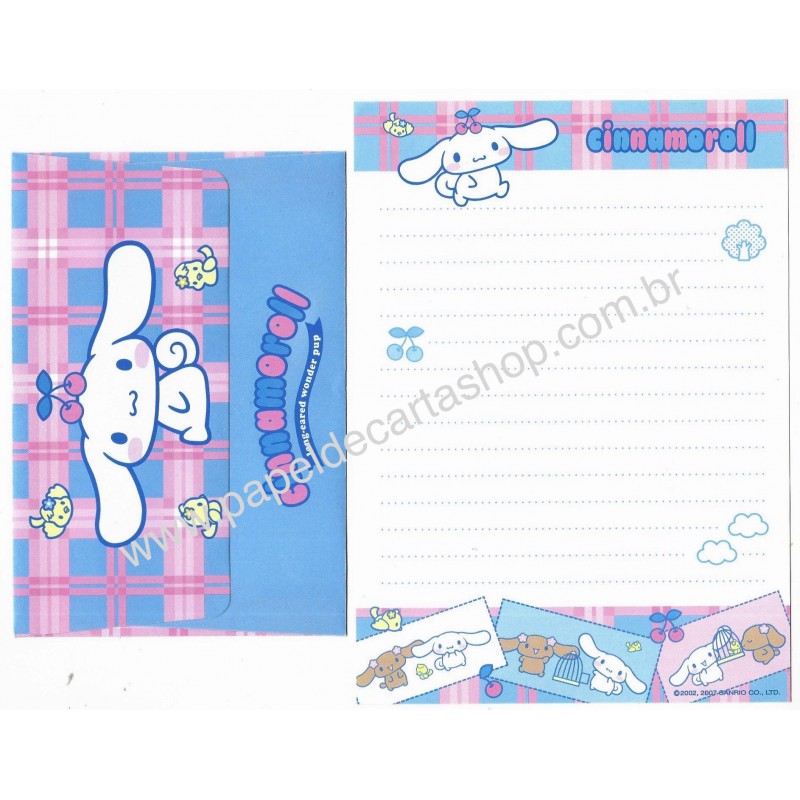 Ano 2007. Conjunto de Papel de Carta Cinnamoroll Long-eared Sanrio