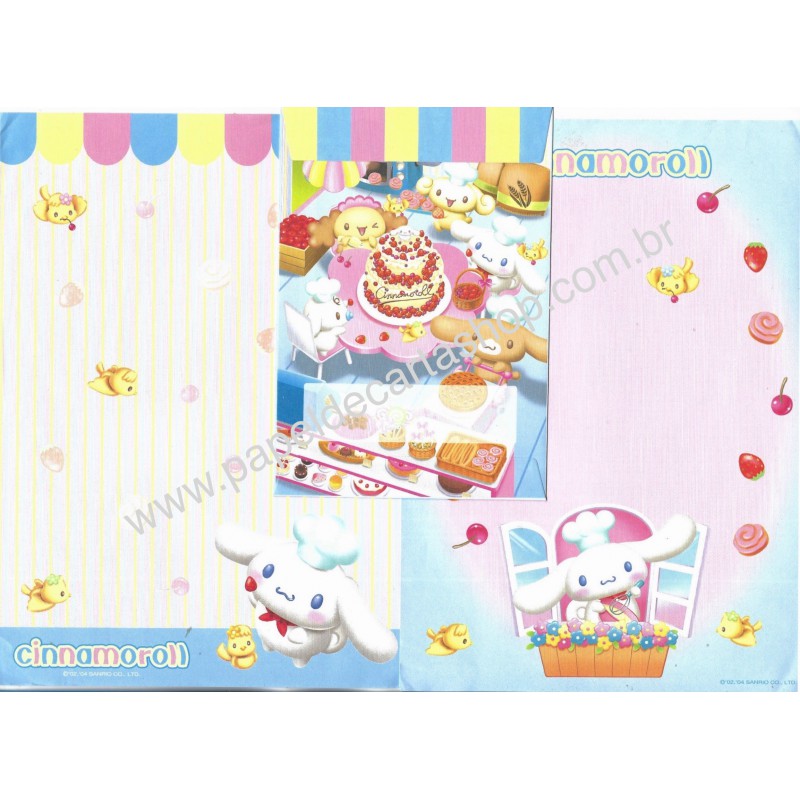 Ano 2004. Conjunto de Papel de Carta Cinnamoroll Party2 Sanrio