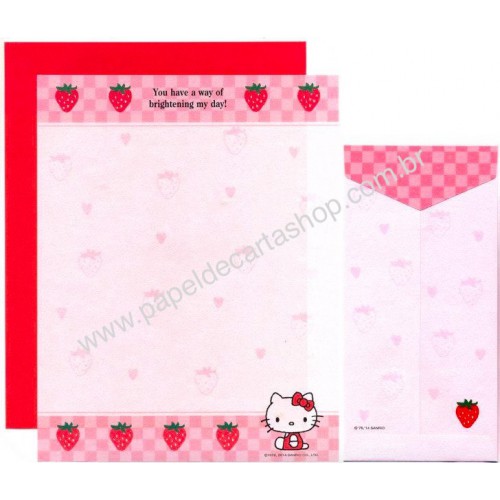 Ano 2014. Conjunto de Papel de Carta Hello Kitty Made In Japan (STR) Sanrio