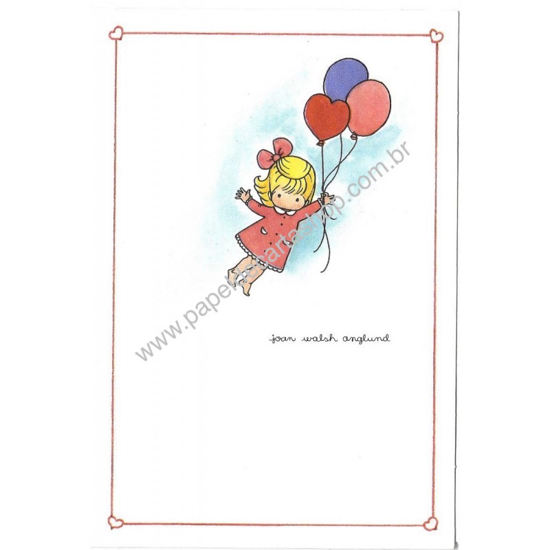 Ano 1989. Notecard Balloons Joan Walsh Anglund Hmk