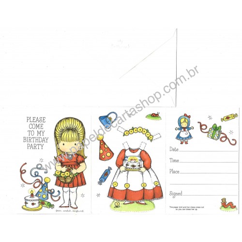 Notecard Antigo Importado Joan Walsh Anglund Birthday