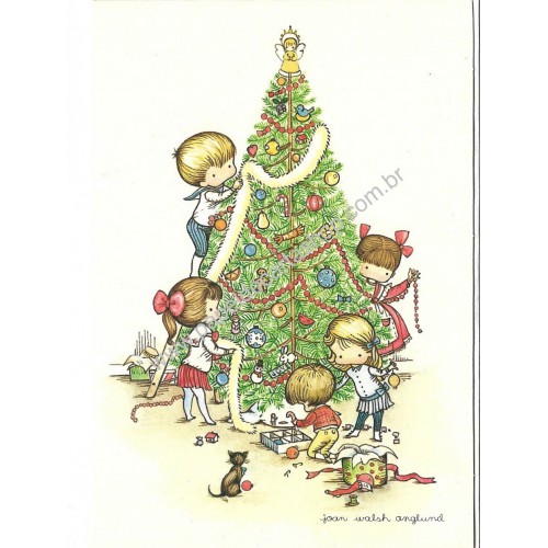 Notecard Cartão Antigo Importado Christmas Joan Walsh Anglund