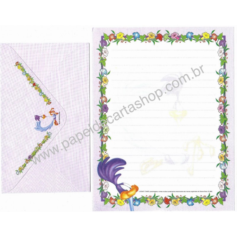 Conjunto de Papel de Carta Looney Tunes Papa Léguas - Warner