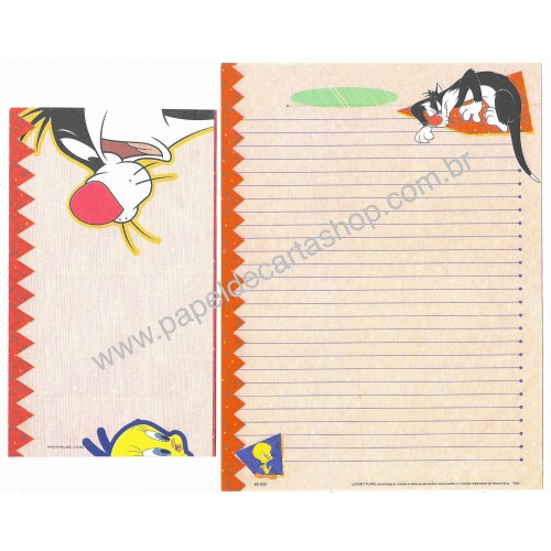 Conjunto de Papel de Carta Looney Tunes Personagens 5 - Warner