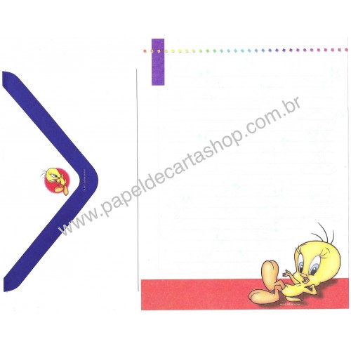 Conjunto de Papel de Carta Looney Tunes Personagens 6 - Warner