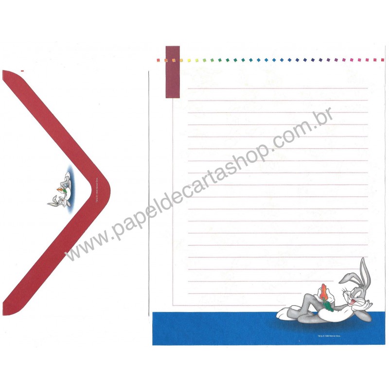 Conjunto de Papel de Carta Looney Tunes Personagens 7 - Warner