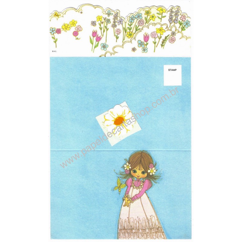 Postalete Antigo Importado Flower Daisy - A.G.