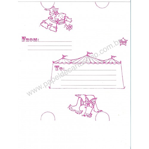 Postalette Gigante A4 Antigo Importado Circus CRS