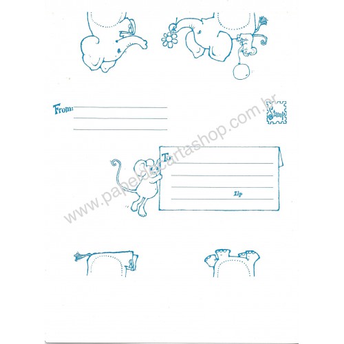 Postalette Gigante A4 Antigo Importado Elephant CAZ