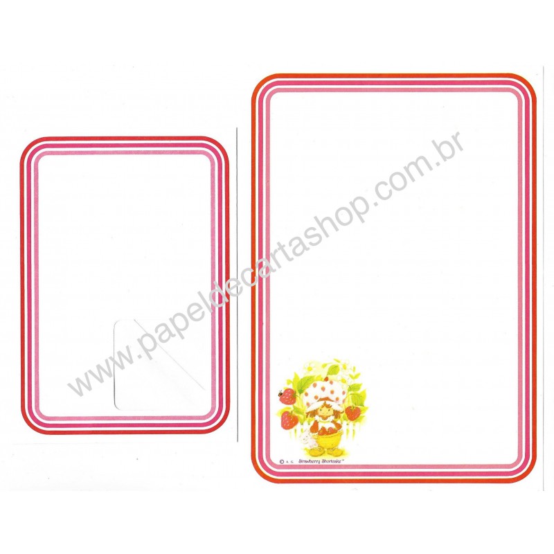 Conjunto de Papel de Carta Antigo Importado Strawberry Shortcake