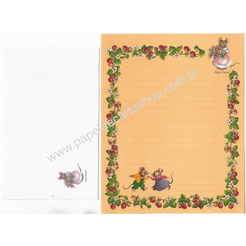 Conjunto de Papel de Carta Antigo Happy Friends CLA