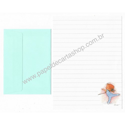 Conjunto de Papel de Carta Antigo Importado Ballerina