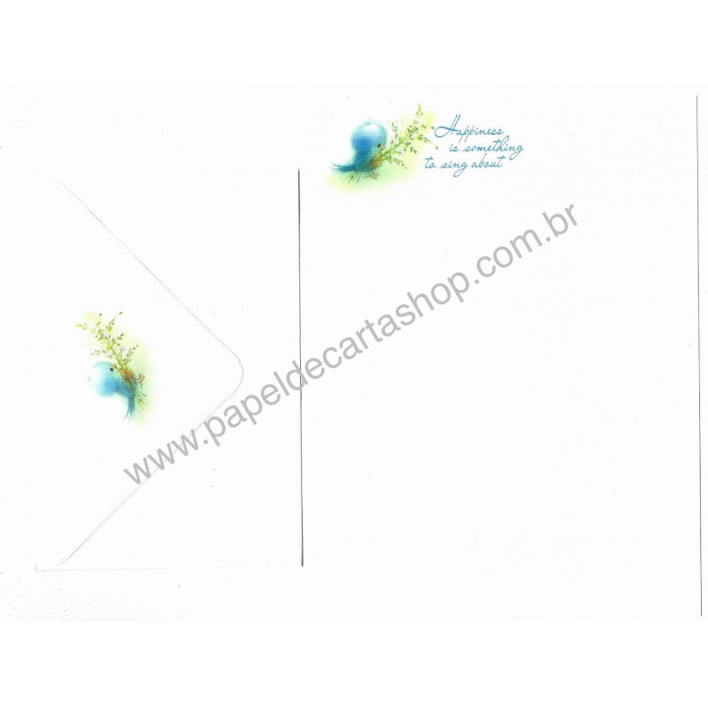 Conjunto de Papel de Carta Antigo Importado BLUE