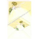 Conjunto de Papel de Carta Antigo Importado Floral Bridal Girl Hallmark