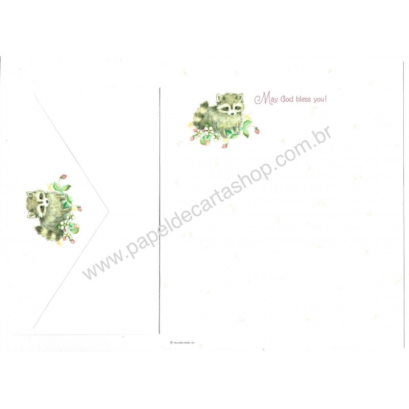 Conjunto de Papel de Carta Antigo Importado Critters Hallmark