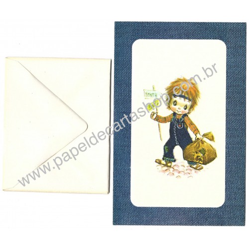 Conjunto de Papel de Carta Antigo Importado Denim Darling CBR1