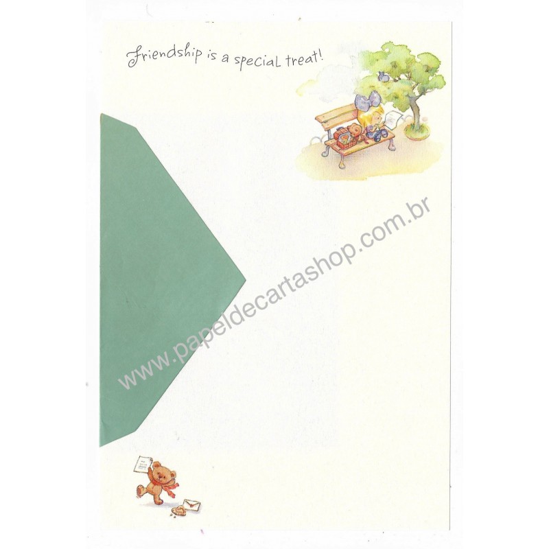 Conjunto de Papel de Carta Antigo Importado Friendship - Hallmark