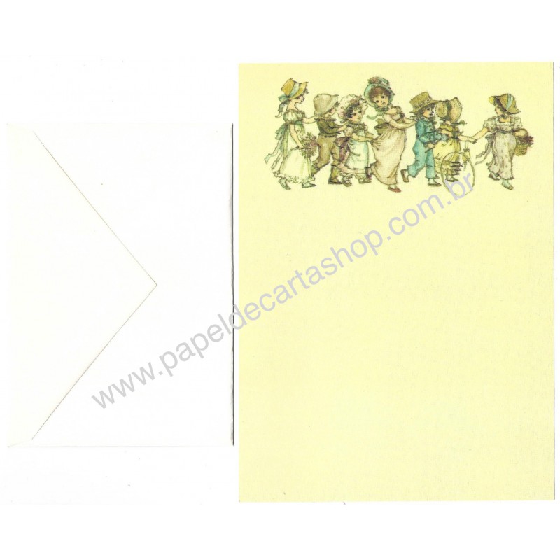 Conjunto de Papel de Carta Antigo Importado Lady CBR